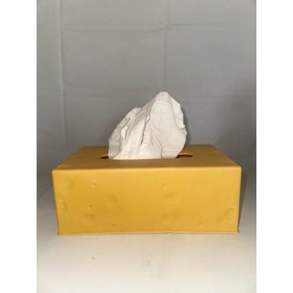 Yellow Cheese Rectangle Tissue Box Cover 1pc New Novelty - Picture 1 of 5